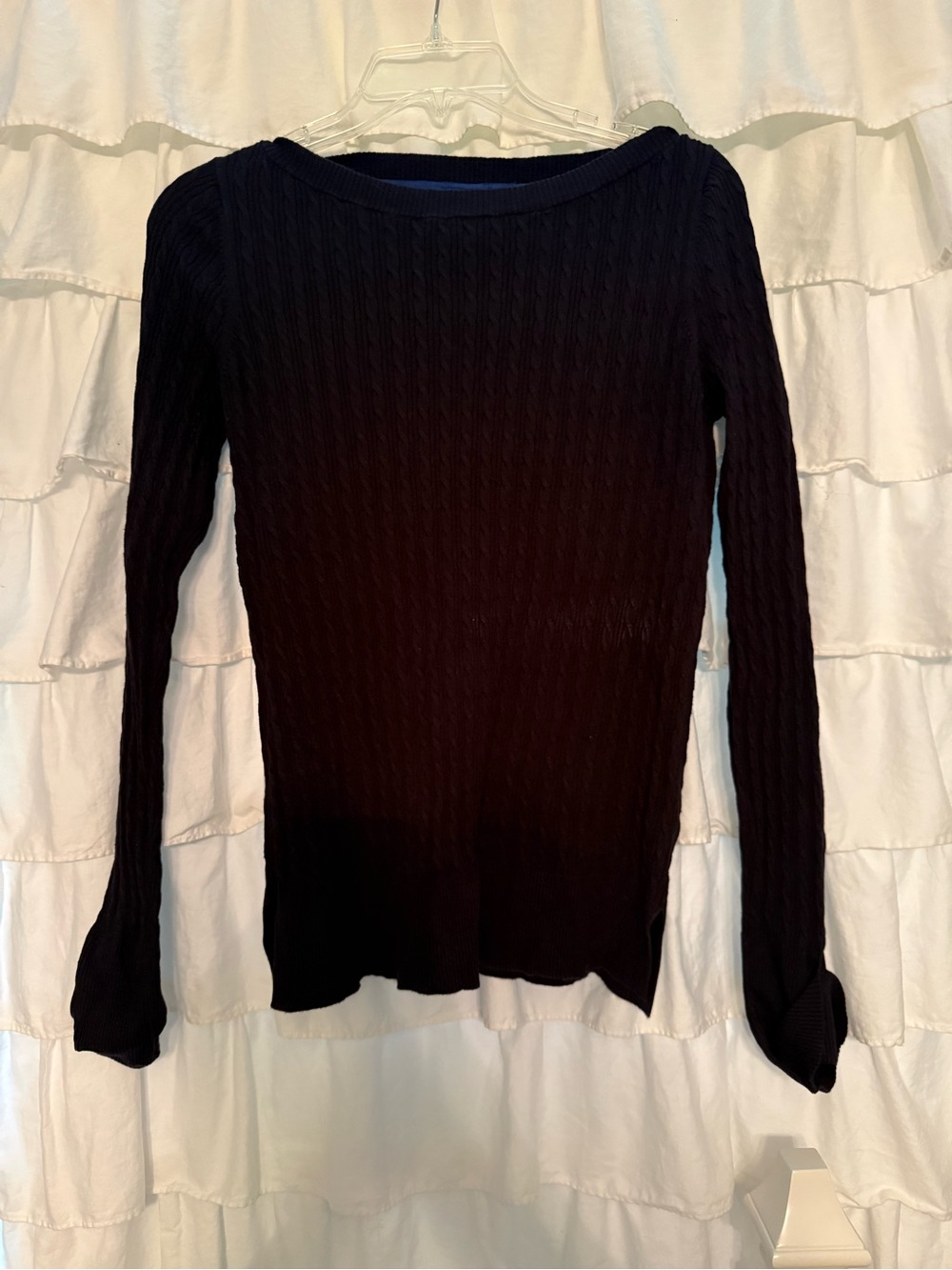 jcpenney Black Cable Knit Scoop Neck Sweater